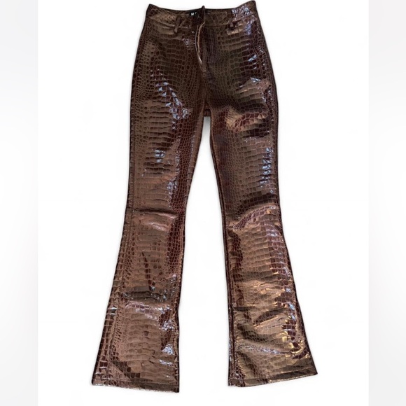 Motel Rocks Crocodile Pattern flare pants size XS - Picture 1 of 7